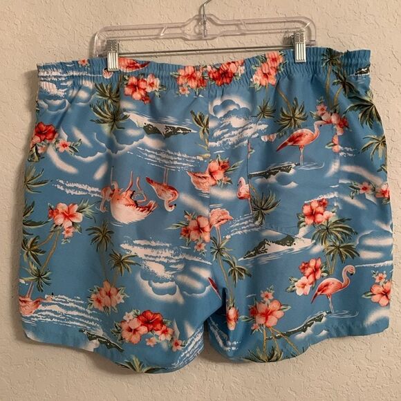 Men’s Swimming Trunks By SSLR Quick Dry Tropical Print Size 40 - Picture 2 of 9